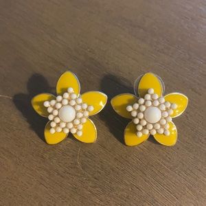Kate Spade New York yellow flower earrings.